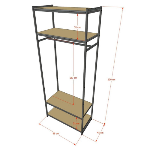 Стеллаж для магазина с полкой из стекла AC2290-15(черн) фото 3