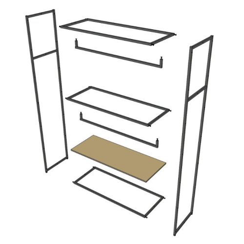 Стеллаж для магазина с белой полкой A22120-04(ч/б) фото 4 Стеллаж для магазина с белой полкой A22120-04(ч/б) фото 4
