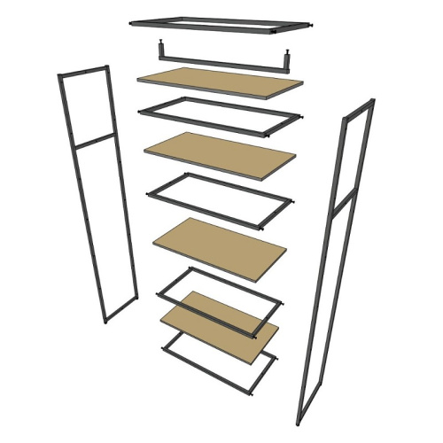 Стеллаж для магазина с черной полкой A2290-19(ч/ч) фото 4