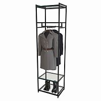 Стеллаж для магазина с полкой из стекла AС2260-12(черн)