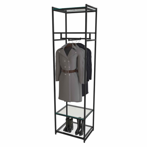 Стеллаж для магазина с полкой из стекла AС2260-12(черн)