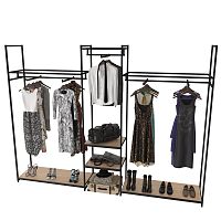 Стеллаж для магазина с полкой цвета дуб сонома K2206(ч/дс)