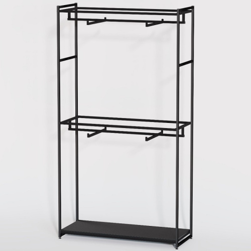 Стеллаж напольный с черной полкой ЛДСП A22120-03(ч/ч) фото 2 Стеллаж напольный с черной полкой ЛДСП A22120-03(ч/ч) фото 2