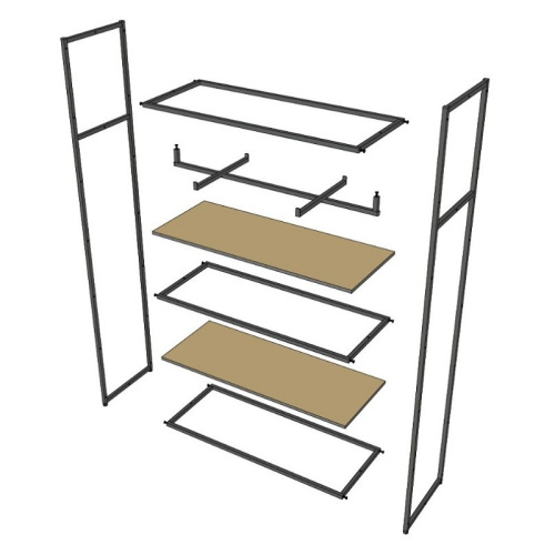 Стеллаж для магазина с белой полкой A22120-06(ч/б) фото 6 Стеллаж для магазина с белой полкой A22120-06(ч/б) фото 6