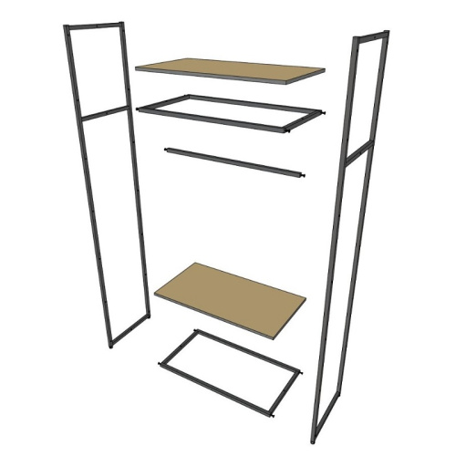 Стеллаж для магазина с белой полкой A2290-02(ч/б) фото 4 Стеллаж для магазина с белой полкой A2290-02(ч/б) фото 4
