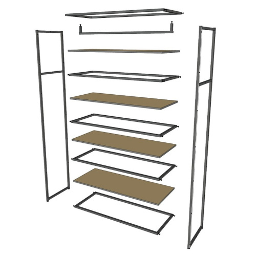 Стеллаж для магазина с белой полкой A22120-19(ч/б) фото 4 Стеллаж для магазина с белой полкой A22120-19(ч/б) фото 4