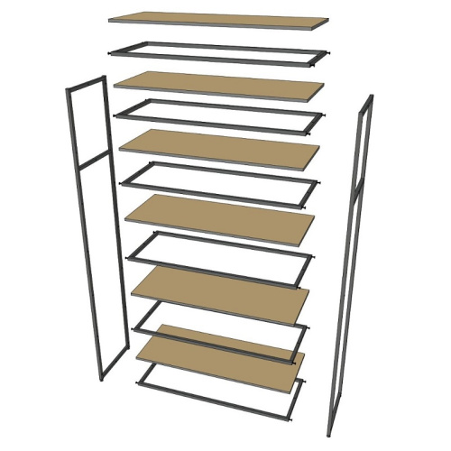Стеллаж для магазина с белой полкой A22120-20(ч/б) фото 4 Стеллаж для магазина с белой полкой A22120-20(ч/б) фото 4