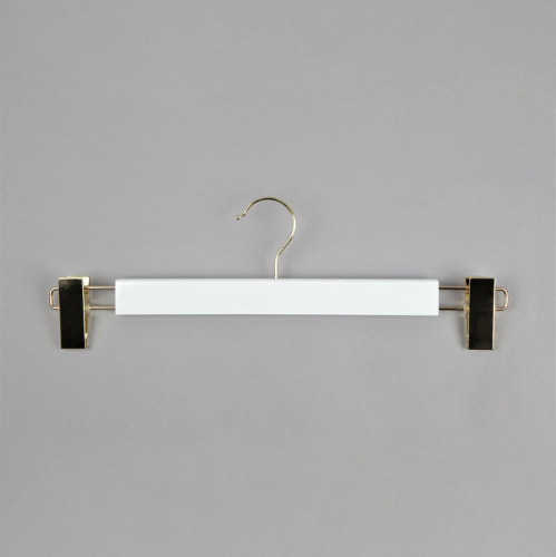 Вешалка деревянная с зажимами WS 006(бел/зол) Вешалка деревянная с зажимами WS 006(бел/зол)