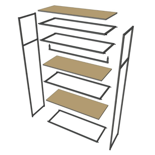 Стеллаж для магазина с полкой из стекла AС22120-13(черн) фото 6
