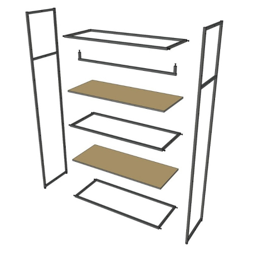 Стеллаж для магазина с белой полкой A22120-07(ч/б) фото 5