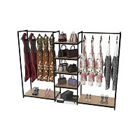 Стеллаж для магазина с полкой цвета дуб сонома K1703(ч/дс)