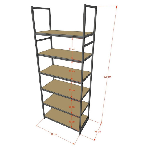 Стеллаж для магазина с полкой цвета дуб сонома A2290-20(ч/дс) фото 3