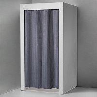 Примерочная кабина, с зеркалом и шторой, белый/серый ПВЗ-1(бел/сер)