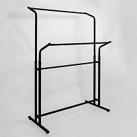 Стойка вешало напольное двойное для одежды, черная М-ТВ-105(черн/черн)