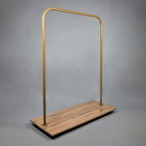 Вешало напольное одноярусное для магазина СТ-360-Л(зол/д.вотан)