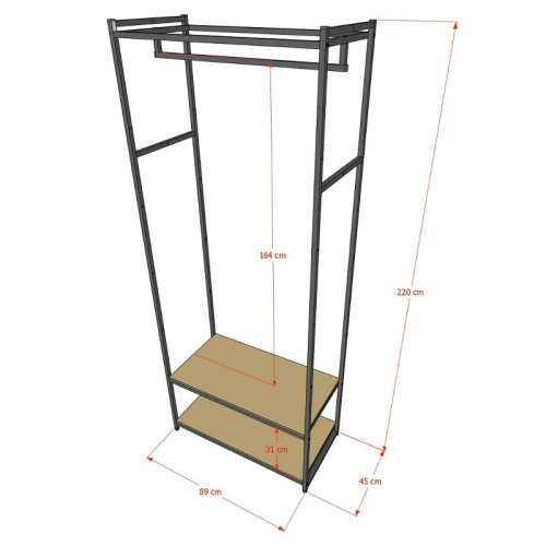 Стеллаж для магазина с черной полкой A2290-09(ч/ч) фото 3