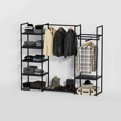 Стеллаж для магазина с черной полкой K1707(ч/ч)