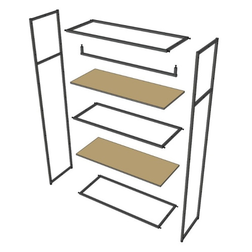 Стеллаж для магазина с белой полкой A22120-09(ч/б) фото 5