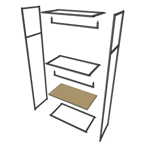 Стеллаж для магазина с черной полкой A2290-04(ч/ч) фото 4