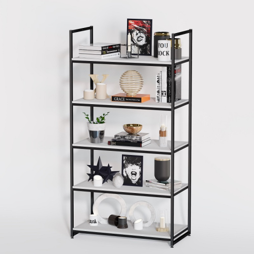 Стеллаж для магазина с белой полкой A1790-20(ч/б) Стеллаж для магазина с белой полкой A1790-20(ч/б)