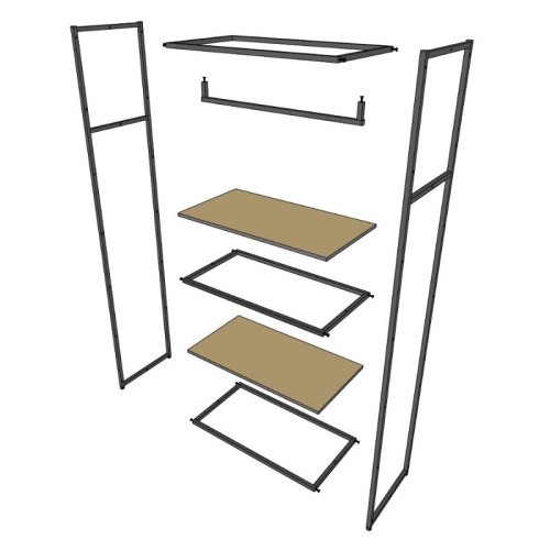 Стеллаж для магазина с белой полкой A2290-09(ч/б) фото 4 Стеллаж для магазина с белой полкой A2290-09(ч/б) фото 4