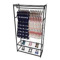 Стеллаж для магазина с полкой из стекла AС22120-09(черн)