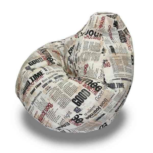 Кресло - мешок Груша жаккард Газета