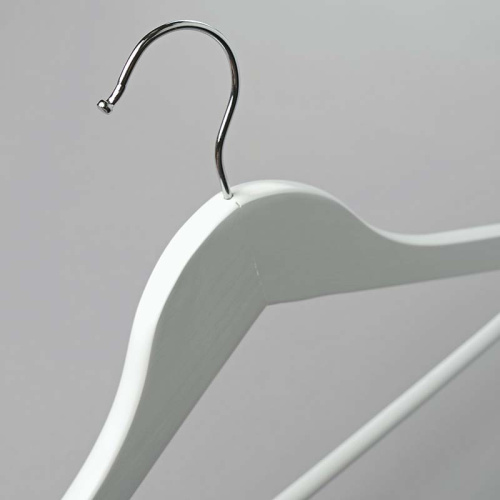 Вешалка-плечики деревянная с перекладиной C30N-К(бел) фото 2 Вешалка-плечики деревянная с перекладиной C30N-К(бел) фото 2