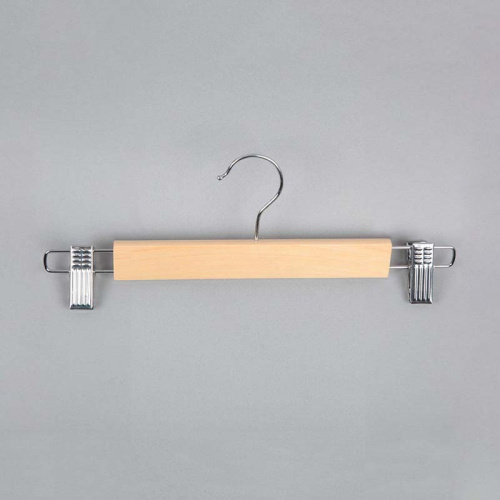 Вешалка-плечики деревянная с зажимами WS 006-32(светл)