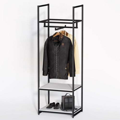 Стеллаж для магазина с белой полкой A1760-08(ч/б) Стеллаж для магазина с белой полкой A1760-08(ч/б)