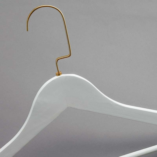 Плечики из дерева с перекладиной C30N/1-К(бел/зол) фото 3 Плечики из дерева с перекладиной C30N/1-К(бел/зол) фото 3