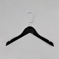 Вешалка-плечики для одежды деревянная Длина: 340 мм Цвет: черный/хром