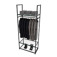 Стеллаж для магазина с полкой из стекла AC2290-14(черн)