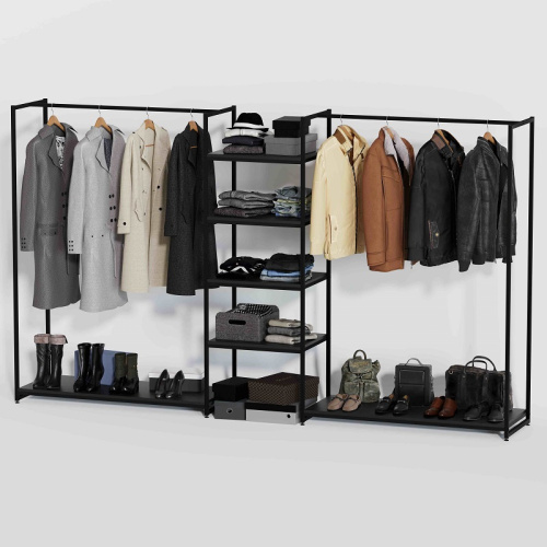 Стеллаж для магазина с черной полкой K1704(ч/ч)