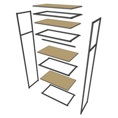 Стеллаж для магазина с полкой из стекла AC2290-15(черн) фото 4