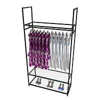 Стеллаж для магазина с полкой из стекла AС22120-07(черн)