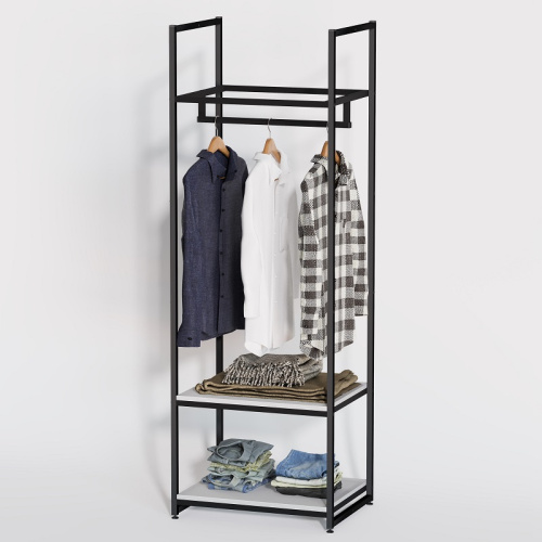 Стеллаж для магазина с белой полкой A1760-09(ч/б) Стеллаж для магазина с белой полкой A1760-09(ч/б)