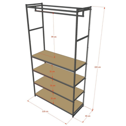 Стеллаж для магазина с полкой цвета дуб сонома A22120-19(ч/дс) фото 3 Стеллаж для магазина с полкой цвета дуб сонома A22120-19(ч/дс) фото 3