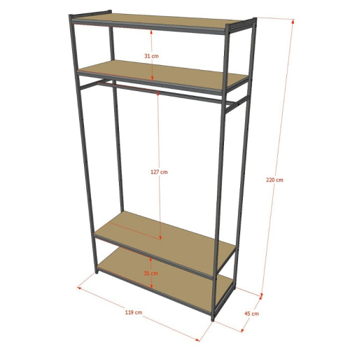 Стеллаж для магазина с полкой цвета дуб сонома A22120-15(ч/дс) фото 3