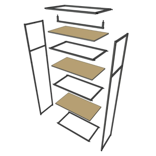 Стеллаж для магазина с черной полкой A2290-17(ч/ч) фото 4 Стеллаж для магазина с черной полкой A2290-17(ч/ч) фото 4