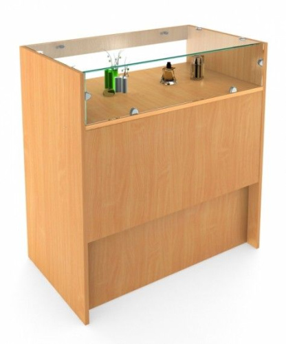 Прилавок остекленный малый белый Пр-31-60(бел)