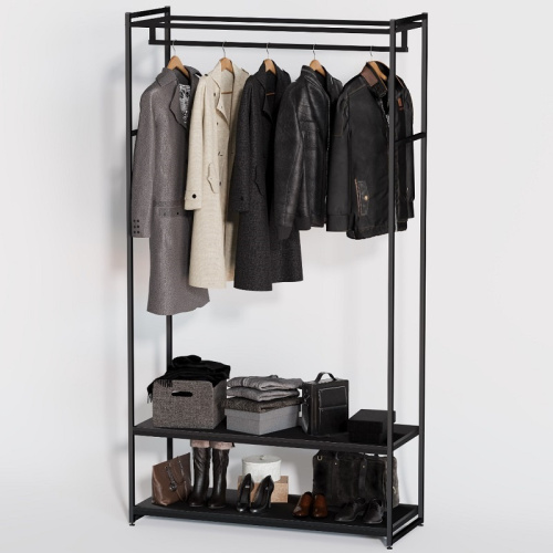 Стеллаж для магазина с черной полкой A22120-09(ч/ч)