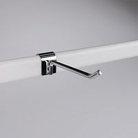 Крючок на овальную трубу Длина: 100 мм Диаметр прутка: 6 мм Цвет: хром