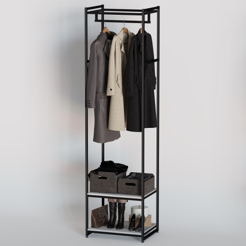 Стеллаж для магазина с белой полкой A2260-09(ч/б) Стеллаж для магазина с белой полкой A2260-09(ч/б)