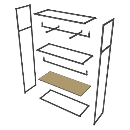 Стеллаж для магазина с белой полкой A22120-05(ч/б) фото 7 Стеллаж для магазина с белой полкой A22120-05(ч/б) фото 7