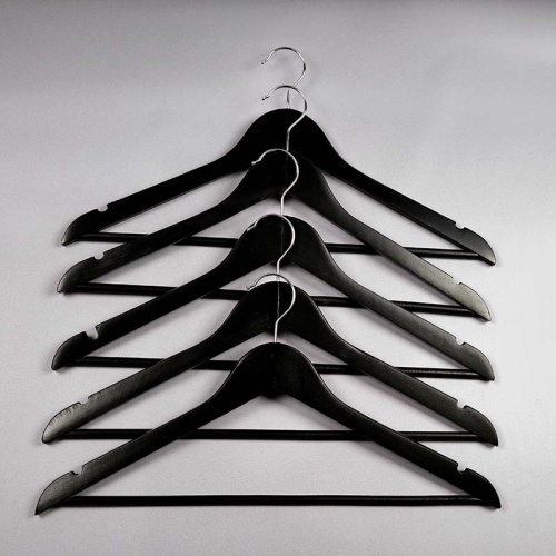 Вешалка-плечики деревянная с перекладиной C30N-К(черн мат) фото 4