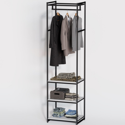 Стеллаж для магазина с белой полкой A2260-11(ч/б) Стеллаж для магазина с белой полкой A2260-11(ч/б)