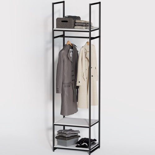 Стеллаж для магазина с белой полкой A2260-14(ч/б) Стеллаж для магазина с белой полкой A2260-14(ч/б)