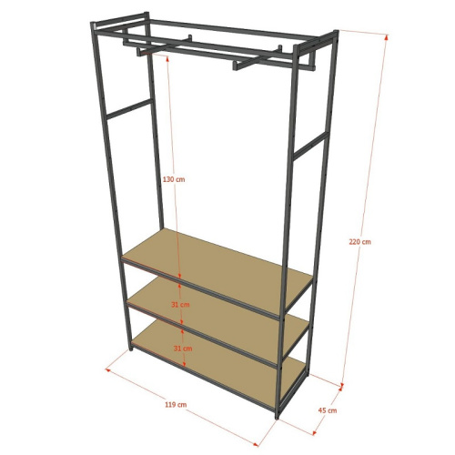 Стеллаж для магазина с черной полкой A22120-10(ч/ч) фото 3 Стеллаж для магазина с черной полкой A22120-10(ч/ч) фото 3