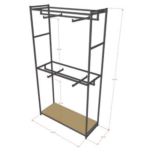 Стеллаж для магазина с белой полкой A22120-03(ч/б) фото 3 Стеллаж для магазина с белой полкой A22120-03(ч/б) фото 3